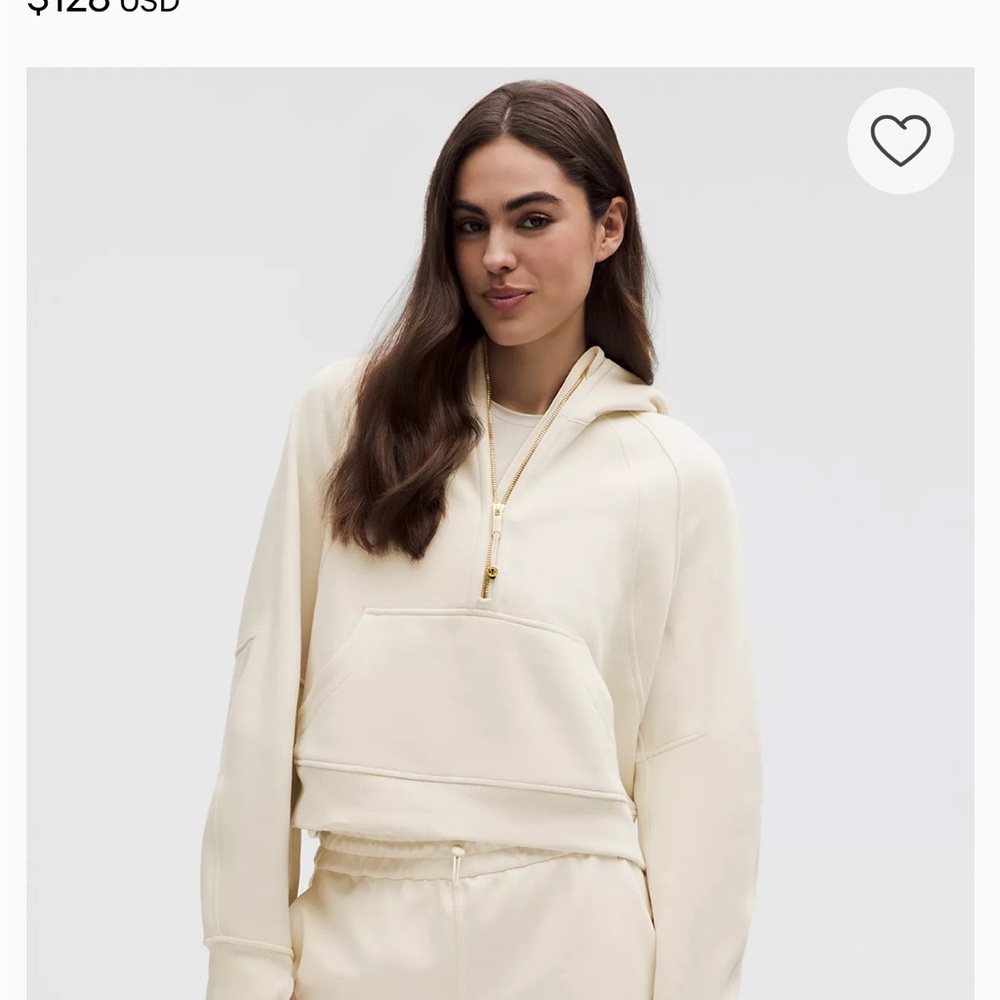 lululemon athletica Cream Half-Zip Hooded Pullover